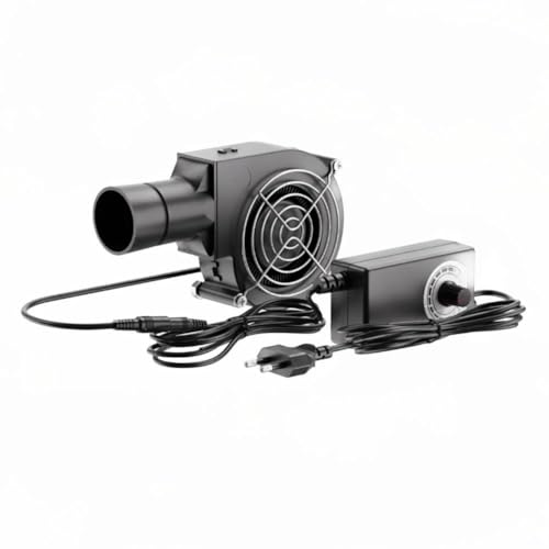 Luobannm 97MM Turbogebläse 12V DC Buchse Radiallüfter AC220V Netzteil Einstellbare Geschwindigkeit EU-Stecker EU Plug von Luobannm