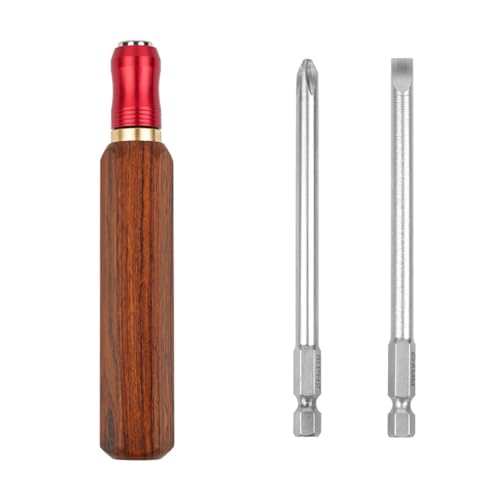 Luobannm Abnehmbarer und Austauschbarer Schraubendrehersatz, Schnellwechsel-Holzgriff, Hardware-Werkzeug, Schraubendreher-Holzbearbeitungssatz von Luobannm