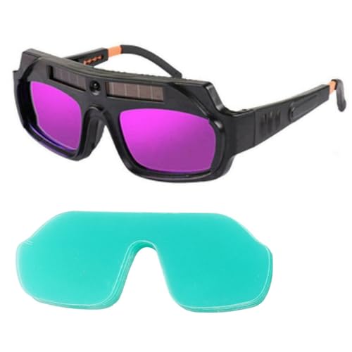 Luobannm Automatisch Abdunkelnde Schweißbrille, Kratzfeste Schweißerbrille für Plasmaschnitt, WIP-Schweißbrille, Kratzfestes Schweißglas von Luobannm
