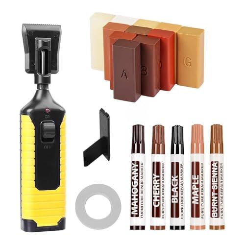 Luobannm Bodenreparaturset, Laminat-Hartholz-Vinylbodenreparaturset mit Wärmestift, DIY-Handbuch, Boden- und Möbelausbesserungsmarker von Luobannm