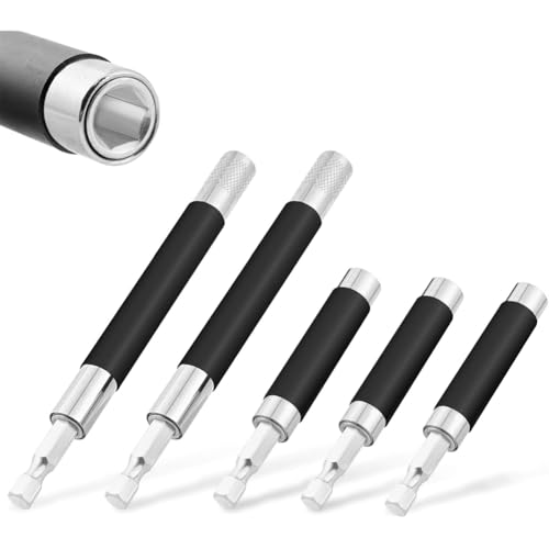 Luobannm Bohrerhalter 3,1/4,7, Bohrerverlängerung 5 Stück, Magnetischer Bithalter 1/4 Sechskant, Bohrerverlängerungs-Bithalter Carbon von Luobannm
