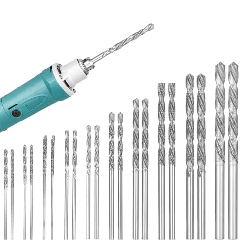 Luobannm Diamond Bohrer Bits Set (20 PCs), für für Glas für Schmuck Twist Tipp Heavy Duty -Bohrwerkzeug von Luobannm