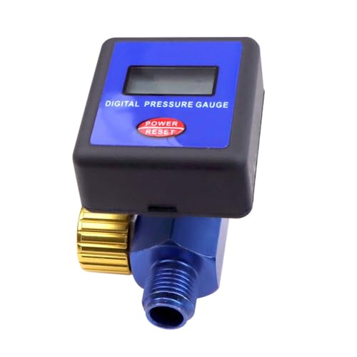 Luobannm Digitales 1/4-Luftdruckregler-Messgerät-Steuerventil, 145 PSI, Digitales Druckregelventil für Sprüh-/Farbwerkzeug von Luobannm