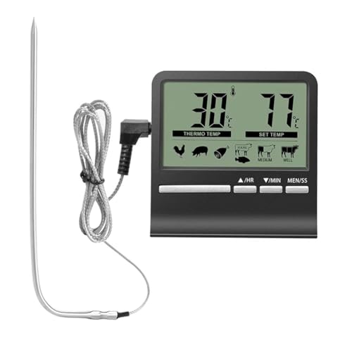 Luobannm Digitales Küchenthermometer zum Kochen Von Fleisch und Lebensmitteln für Den Ofen, Grill, Timerfunktion mit Wärmemesser zum Kochen A Luobannm Digitales Küchenthermometer zum Kochen Von Fleisch und Lebensmitteln für Den Ofen, Grill, Timerfunktion mit Wärmemesser zum Kochen A von Luobannm