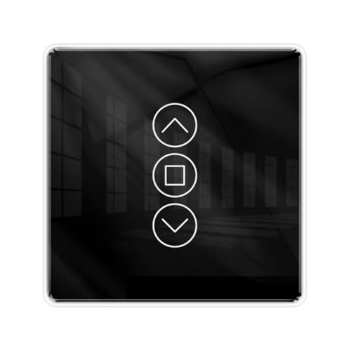 Luobannm Drahtlos für Roller Jalousien Shutter Switch Tuya Zigbee Smart Vorhang Schalter 2.5d RF433 Bogenglas Touch Smart App Schwarz von Luobannm