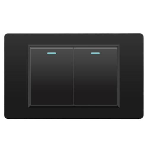 Luobannm Elektrische Wechselschalter Schwarzer Wand Schalter 2 Gang 2 Way 118 Mmx72mm Mechanischer Glasschalter 2gang 2way von Luobannm