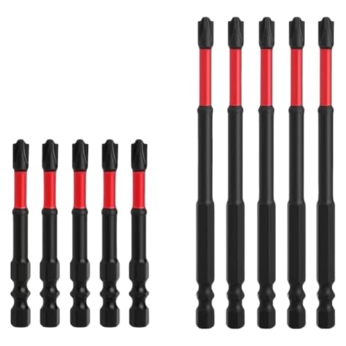 Luobannm FPH2 Impact ScreverDriver Bit Set- 65 mm und 110 mm Geschlitzte Köpfe, Magnetische CNC-Bearbeitete Spitzenspitzen, 1/4 Sechskant Shank von Luobannm
