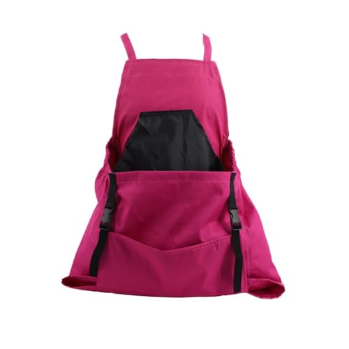 Luobannm Garten-Schürze mit und Schnellverschluss-Tasche, Gemüseerntetasche für Obst- und Beerenpflücker Magenta von Luobannm