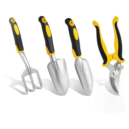 Luobannm Gartenwerkzeug-Set 4-Teilig, Robuste Gartengeräte Aus Aluminium, Rostfreie Gartenhandwerkzeuge von Luobannm