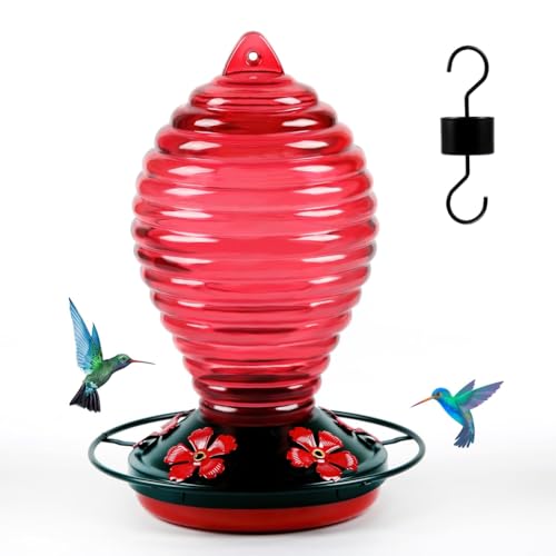 Luobannm Glas-Futterstelle für Den Außenbereich zum Aufhängen, Niedliche Flasche in Spiralform von Luobannm