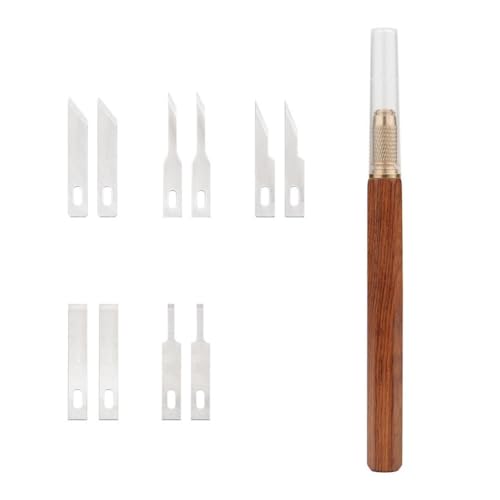 Luobannm Gravierschneider mit Holzgriff und 10-Teiliger Klinge, zum Basteln, Schnitzen, Skulptur, Papiermesser, DIY-Reparatur, Handwerkzeuge Luobannm Gravierschneider mit Holzgriff und 10-Teiliger Klinge, zum Basteln, Schnitzen, Skulptur, Papiermesser, DIY-Reparatur, Handwerkzeuge von Luobannm