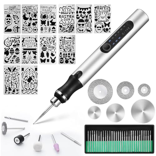 Luobannm Gravierstift, Multimaterial-Graviergerät für Metall, Glas und Kunststoff mit Gravurvorlagen zum Thema von Luobannm