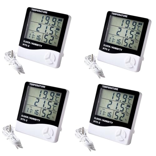 Luobannm Großbild-Thermometer und Hygrometer Haushalts-Innen- und Außenwecker Temperaturmesser Digitalanzeige von Luobannm