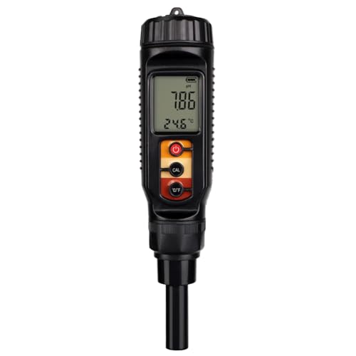 Luobannm Hochpräzises Digitales Lebensmittel-PH-Meter 0.00-14.00 mit ATC, Flacher Sonde für Obst, Fleisch, Gemüse, Teig, Milch von Luobannm