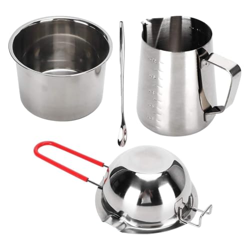 Luobannm Kerzenherstellungsset Aus Edelstahl, Doppeldüsenkessel, Löffelgriff, Hängedesign mit Heiztöpfen für Heimwerkerarbeiten Luobannm Kerzenherstellungsset Aus Edelstahl, Doppeldüsenkessel, Löffelgriff, Hängedesign mit Heiztöpfen für Heimwerkerarbeiten von Luobannm
