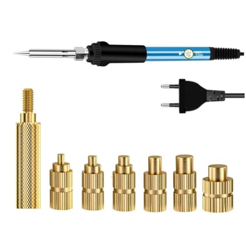Luobannm M2-M6 Messing Eingebettete Gewinde Einfügung Kit Wärme-Set Einsatz Löteisenköpfe Heiße Schmelze Einschaltmutter für Kunststoff-EU-Stecker von Luobannm
