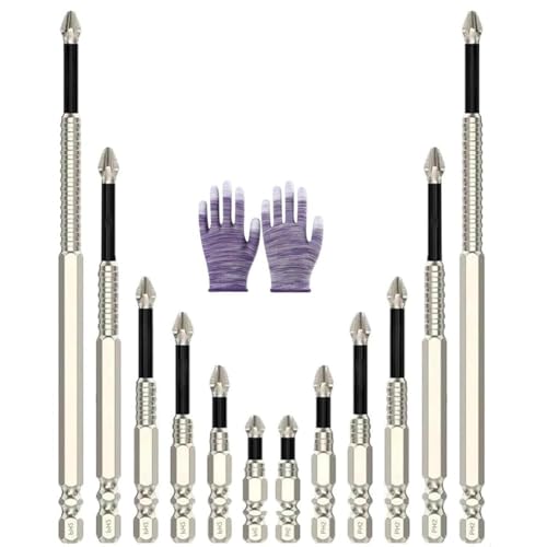 Luobannm Magnetische Dauerhaftigkeit Schraubendreher Bohrer Bit Hardklots Schrauben Bits Anti-Rutsch Magnetische Elektroschraubendreher Set Visulong Hochmagnetische Schraubendreherbohrbit SET SET von Luobannm