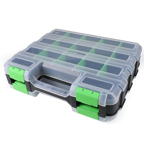 Luobannm Mehrzweck -Werkzeuge Organizer Box 34 Fächer Hardware -Speicherbehälter für Muttern Kleine Teile Schrauben Befestigungsmittelverschluss von Luobannm