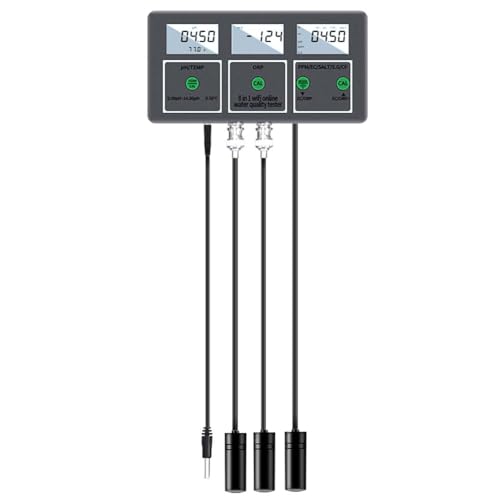 Luobannm Online-Wasserqualitätstester Temperatur-APP-Tester PH/ORP/EC/TDS/SALZ/S.G//Temp WiFi-Konnektivität App-Steuerung für Pools und Aquarien EU-Stecker von Luobannm