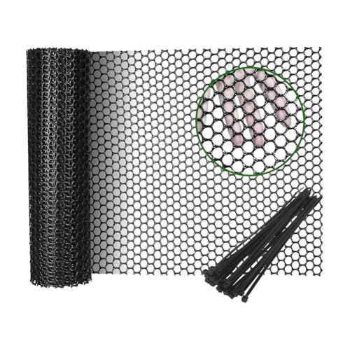 Luobannm Plastikhähnchen-Draht-Netzrolle 15.7in X 20 Fuß Schwarzer Drahtnetzzaun für Geflügel, Hühnerpuppenkaninchen, Blumen von Luobannm