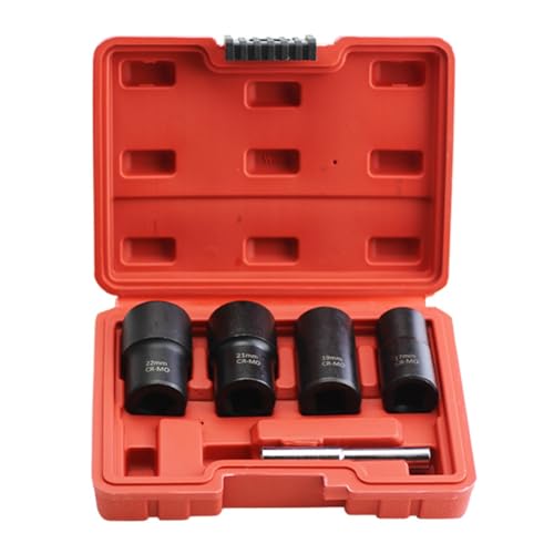 Luobannm Schlagschrauber-Set, Dreh-Steckschlüssel-Set, Radmuttern-Entferner-Steckschlüssel-Set, Ausdreh-Steckschlüssel-Set, Muttern 17/19/21/22 mm von Luobannm
