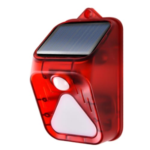 Luobannm Solarbetriebene Alarmleuchte mit Sensor, Warnleuchte, Solar-Wandleuchte, Infrarot-Alarm von Luobannm