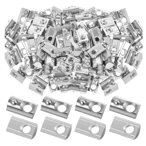 Luobannm T -Muttern M8 in 100 PCs 4040 -Serie Halbbewegung in Silbergewinde Kohlenstoffstahl Europäische Standard -T -Schraube von Luobannm