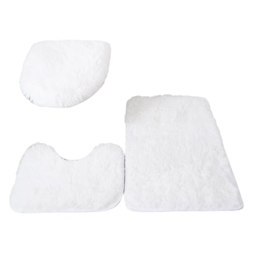 Luobannm Toilettensitzbezug, 3-Teilig, Badematte, Duschraum, Bodenteppich, Badezimmer, rutschfest, Saugfähig, Fußmatte, Badewannen-, B von Luobannm