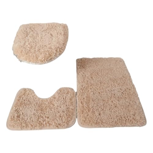 Luobannm Toilettensitzbezug, 3-Teilig, Badematte, Duschraum, Bodenteppich, Badezimmer, rutschfest, Saugfähig, Fußmatte, Badewannen-, C von Luobannm