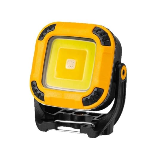Luobannm Tragbare LED-Arbeitsleuchte, Wiederaufladbar über USB, Laterne, 180 Grad Drehbar, Autoreparatur-Arbeitsleuchte, Gelb von Luobannm