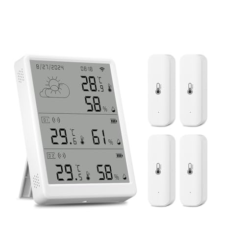 Luobannm Tuya WiFi+RF433 Temperatur Feuchtigkeits Sensor Wetterstation Anzeige Überwachung Thermometer Hygrometer Unterstützt Sprachsteuerung Luobannm Tuya WiFi+RF433 Temperatur Feuchtigkeits Sensor Wetterstation Anzeige Überwachung Thermometer Hygrometer Unterstützt Sprachsteuerung von Luobannm