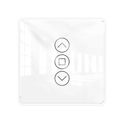 Luobannm Tuya Zigbee Smart Curtain Switch 2.5d RF433 ARC Glass Touch Control für Roller Jalousien Fensterläden AP Wireless Operation White von Luobannm