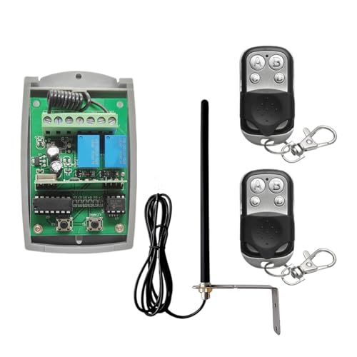 Luobannm Universal-Garagentor-Fernbedienung, 2-Kanal, 433 MHz, Fernbedienung, Empfänger, Antenne, für 433 MHz-Öffner von Luobannm