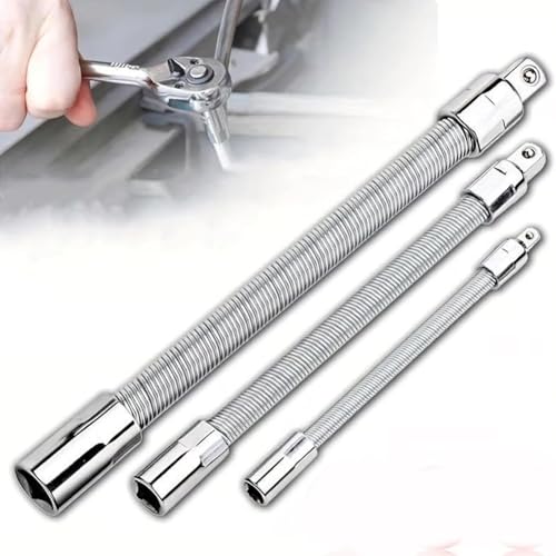 Luobannm Universaler Elektrischer Schraubenschlüssel mit 3 Biegsamen Flexiblen Wellenstahlbits für Elektrische Bohrmaschinen in Den Größen 1/4, 3/8 und 1/2. von Luobannm