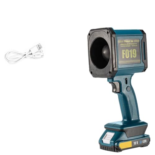 Luobannm Violent Turbo Fan Hand-Hochleistungs-Haartrockner für Den Außenbereich, für die Automontage, Extragroßer Haartrockner für Den Außenbereich, Blau, 5 Akkus von Luobannm