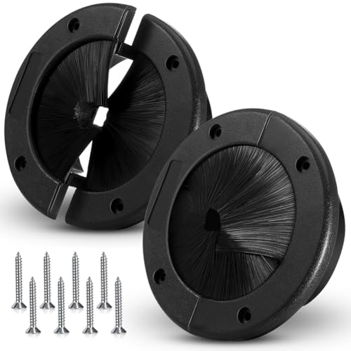 Luobannm Wandbodenkabelmanagement 2 Pack 6 "Runde Bürste Grommet Erhöhte Bodenluftstrommanagement für das Rechenzentrum zu Hause von Luobannm