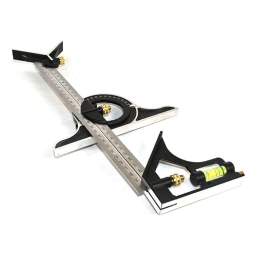 Luobannm Winkellineal-Set, 300 mm (12), Verstellbares Kombinationslineal, Rechtwinkliges Lineal mit Wasserwaage von Luobannm