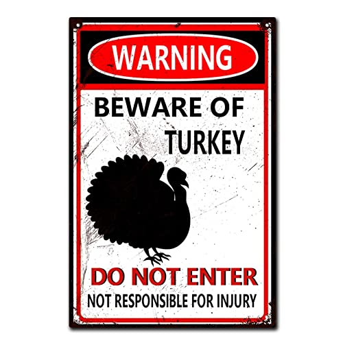 Luoboken Blechschild mit Aufschrift "Beware of Turkey", Vintage-Stil, Metall-Warnschilder über die Türkei, Aktivitätsbereiche für Zäune, Höfe, Waldlandschaft, 20,3 x 30,5 cm Luoboken Blechschild mit Aufschrift "Beware of Turkey", Vintage-Stil, Metall-Warnschilder über die Türkei, Aktivitätsbereiche für Zäune, Höfe, Waldlandschaft, 20,3 x 30,5 cm von Luoboken