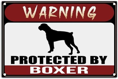 Luoboken Blechschild mit Aufschrift "Warning Protected by Boxer, Beware of Dog", 20,3 x 30,5 cm Luoboken Blechschild mit Aufschrift "Warning Protected by Boxer, Beware of Dog", 20,3 x 30,5 cm von Luoboken
