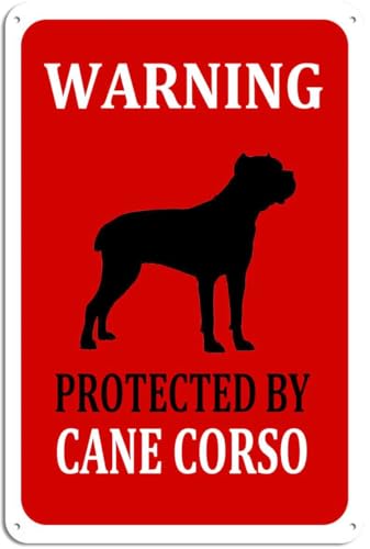 Luoboken Cane Corso Schild mit Aufschrift "Warning Protected by Pit Bull Beware of Dog", Metall-Blechschild, Aluminium-Blechschild – Cane Corso Zubehör, Cane Corso Yard Schilder, 20,3 x 30,5 cm Luoboken Cane Corso Schild mit Aufschrift "Warning Protected by Pit Bull Beware of Dog", Metall-Blechschild, Aluminium-Blechschild – Cane Corso Zubehör, Cane Corso Yard Schilder, 20,3 x 30,5 cm von Luoboken