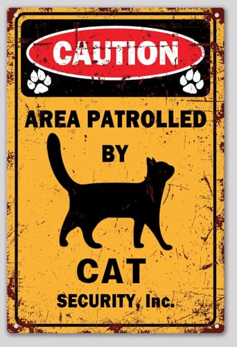 Luoboken Katzenschild mit Aufschrift "Area Patrolled by Cat", Katzengeschenke für Katzenliebhaber, Vorsicht, Blechschild für Wandkunst, Katzen-Poster, Katzendekoration, 20,3 x 30,5 cm Luoboken Katzenschild mit Aufschrift "Area Patrolled by Cat", Katzengeschenke für Katzenliebhaber, Vorsicht, Blechschild für Wandkunst, Katzen-Poster, Katzendekoration, 20,3 x 30,5 cm von Luoboken