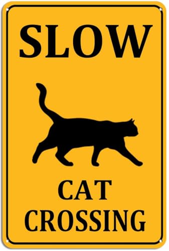 luoboken Blechschild "Slow Cat Crossing", Aluminium, Schwarz auf Gelb, Wanddekoration für Zuhause, Cafés, Büro, Geschäft, Pubs, Club, Innen- und Außenbereich, 20,3 x 30,5 cm luoboken Blechschild "Slow Cat Crossing", Aluminium, Schwarz auf Gelb, Wanddekoration für Zuhause, Cafés, Büro, Geschäft, Pubs, Club, Innen- und Außenbereich, 20,3 x 30,5 cm von Luoboken