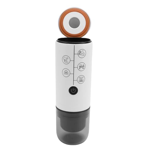 Luocute 17 Bar Tragbare Kaffeemaschine, Kabellose Kompakte Reise-Espressomaschine mit 2600 MAh Akku, Kompatibel mit Kapsel & Gemahlenem Kaffee, 120 Ml Wassertank, 80-100 Mal von Luocute