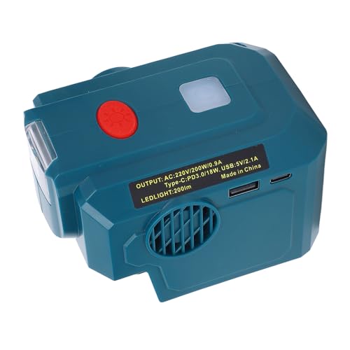 Luocute 200 -W -Ausgangsleistung Wechselrichter, 200 Lm 50 Hz Ausgangsfrequenz Tragbare Netzteil, Quellwandler für BL1830B BL1840B BL1850B BL1860B 18V Elektrisches Werkzeug Li -Batterie von Luocute