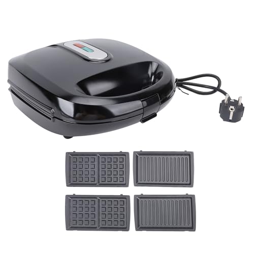 Luocute 3 in 1 Frühstückshersteller mit Panini -Hersteller, Waffelmacher, Gebratener Eiermacher Non -Stick Leicht zu Reinigen Frühstücksstation für Zuhause (EU -Stecker 220 V) von Luocute