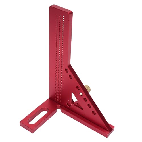 Luocute 3D-Multi-Winkel-Messanlurer, Großer Holzbearbeitung 3D-Quadrat-Protraktor 0-180 ° Einstellbar und Gehrer, Aluminiumlegierung Zeichnungslinie Lineal für Carpenter Rot (Reines Rot) von Luocute
