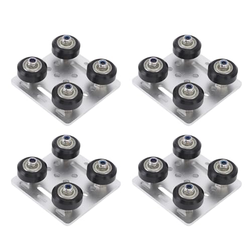 Luocute 4 Pack 2020 V Schlampenschlitzplatte für 2020 V SloTing Aluminium Extrusion 3D -Druckerzubehör, Leichtes 3D -Drucker -Extruder -Rückenstütze mit Rad Silber Zusammengestellt von Luocute