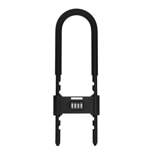 Luocute 4-stelliger Kombination Vorhänge Schloss, 160-280mm Einstellbar Heavy-Duty Anti-Diebstahl U-Form Sicherheits Codes Chloss mit Verstellbarem Schäkel für E Bike Mountain Bike von Luocute