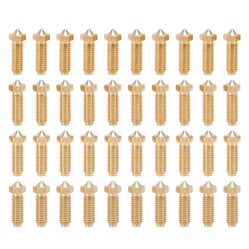 Luocute 40pcs 3D -Druckerdüsenset, Messingdüsen Kit MK8 Extruderdüsen 0,2 Mm 0,4 Mm 0,6 Mm 0,8 Mm für S1 3 Combo Pro 3D -Drucker von Luocute