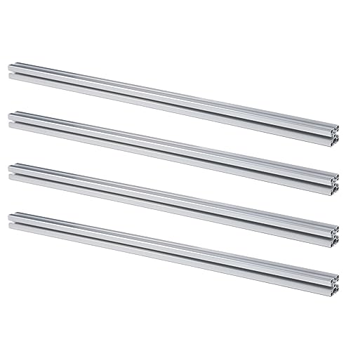 Luocute 4pcs Aluminium-Extrusionsprofil, T Slot 4040 39,4in 1000 Mm Europäischer Standard-Linearschiene für 3D-Drucker CNC mit 6063-T5-Material (SILVER) von Luocute